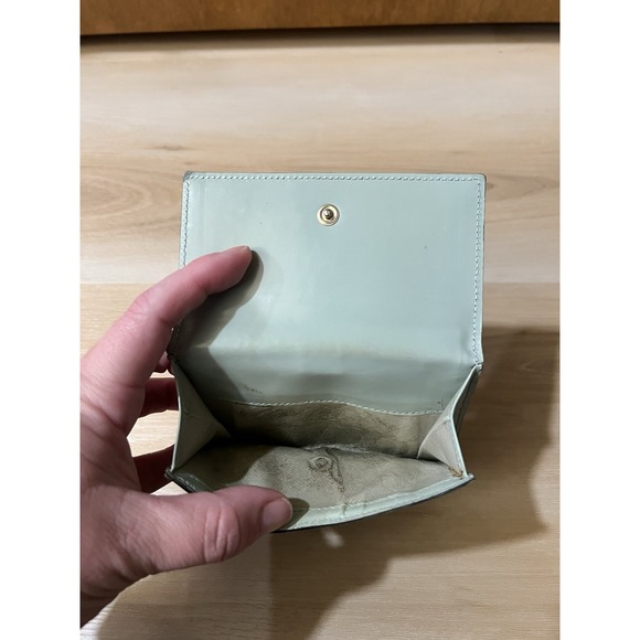 Gucci Patent Leather‎ Compact Wallet Jackie Closure Silver Hardware Light Mint - Picture 11 of 16
